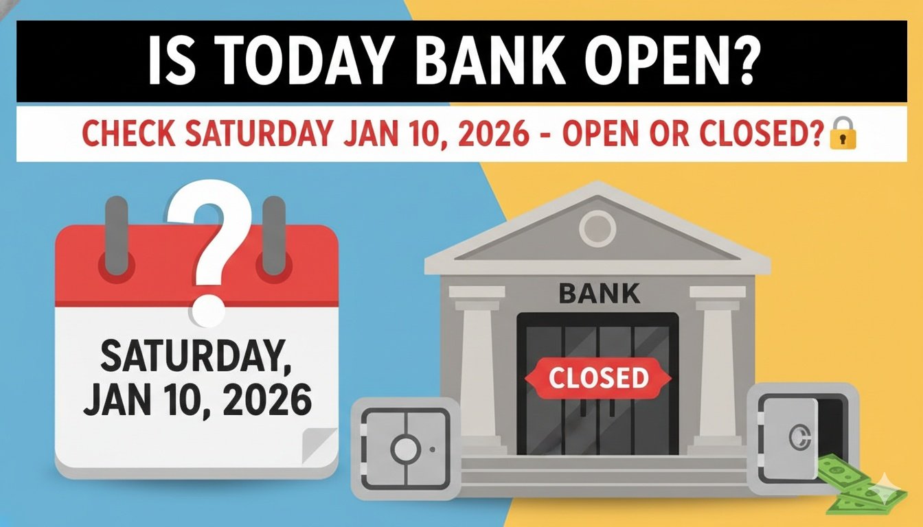 बैंक बंद का बोर्ड और कैलेंडर दिखाता चित्र