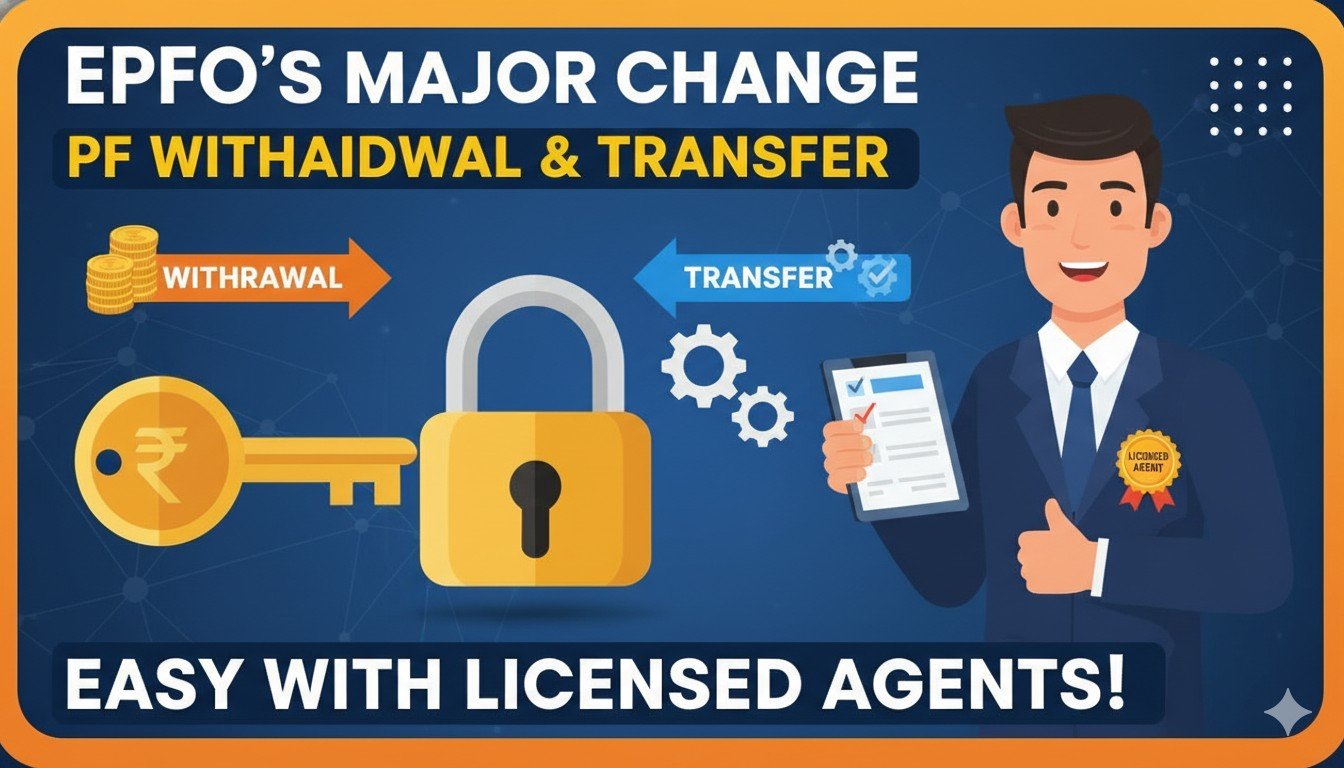 EPFO ऑफिस में लाइसेंसधारी एजेंट PF क्लेम प्रोसेसिंग करते हुए