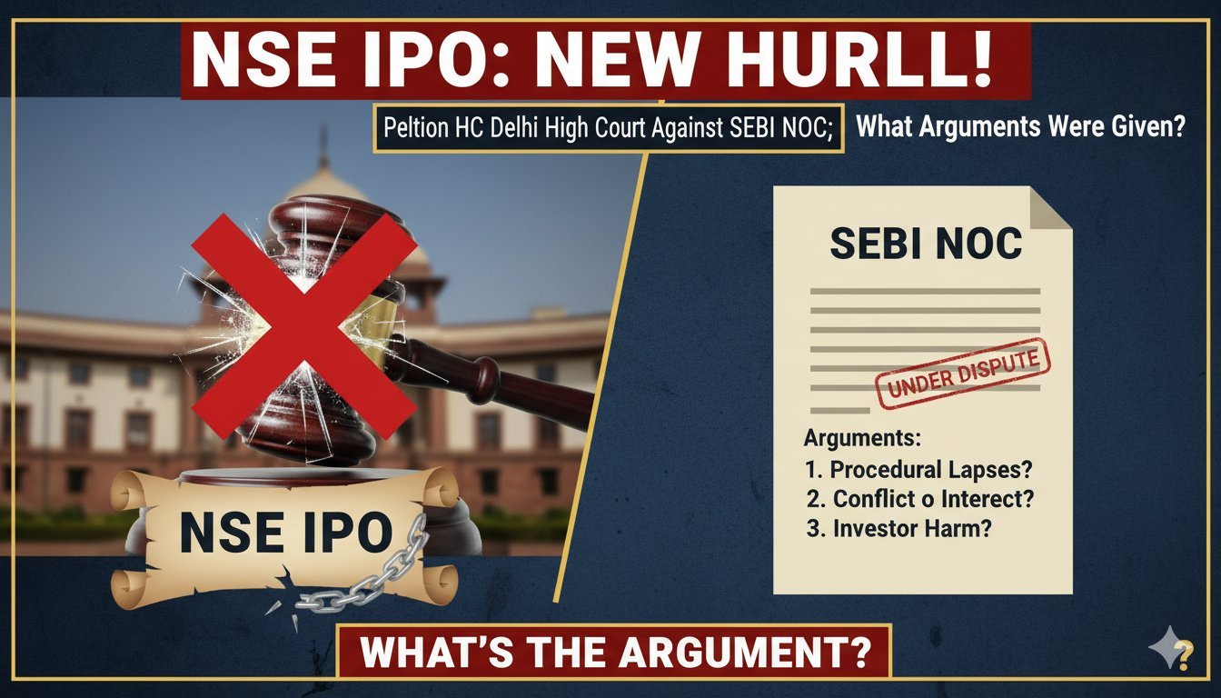 दिल्ली हाई कोर्ट में NSE IPO के SEBI NOC के खिलाफ दाखिल याचिका, NSE लोगो और कोर्ट की इमारत