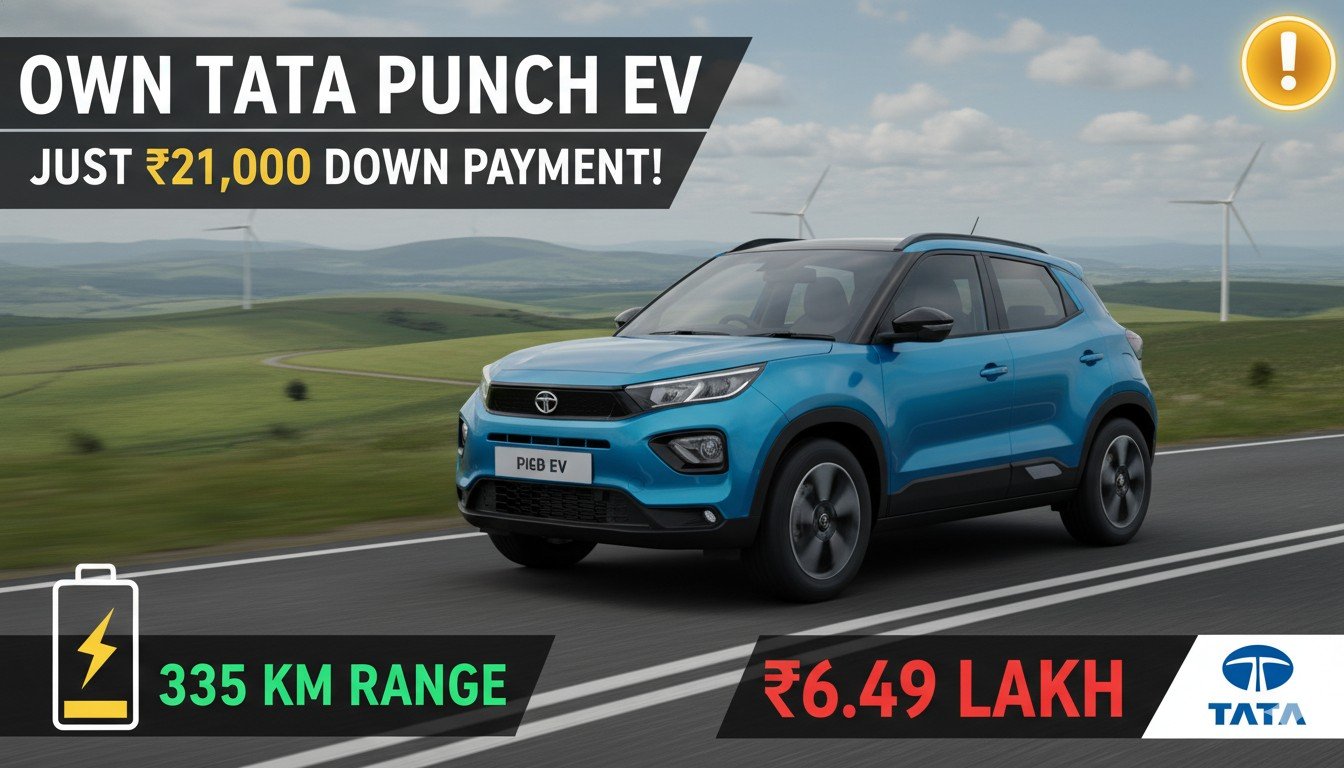टाटा पंच ईवी फेसलिफ्ट 2026 मॉडल फ्रंट व्यू दिखाता हुआ, किफायती इलेक्ट्रिक SUV