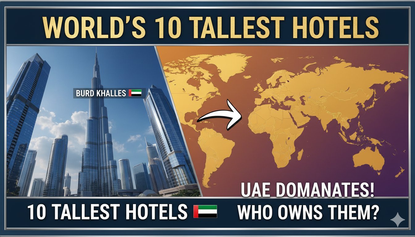 दुनिया के टॉप 10 सबसे ऊंचे होटलों की लिस्ट जिसमें Ciel Dubai Marina सबसे ऊपर, दुबई स्काईलाइन के साथ