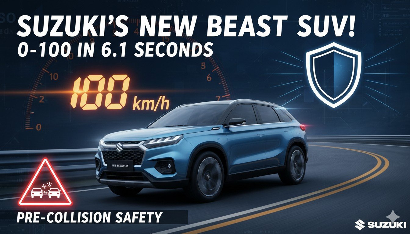 सुजुकी की नई SUV जो 6.1 सेकंड में 0-100 kmph स्पीड पकड़ती है और प्री-कोलिजन सिस्टम से लैस है