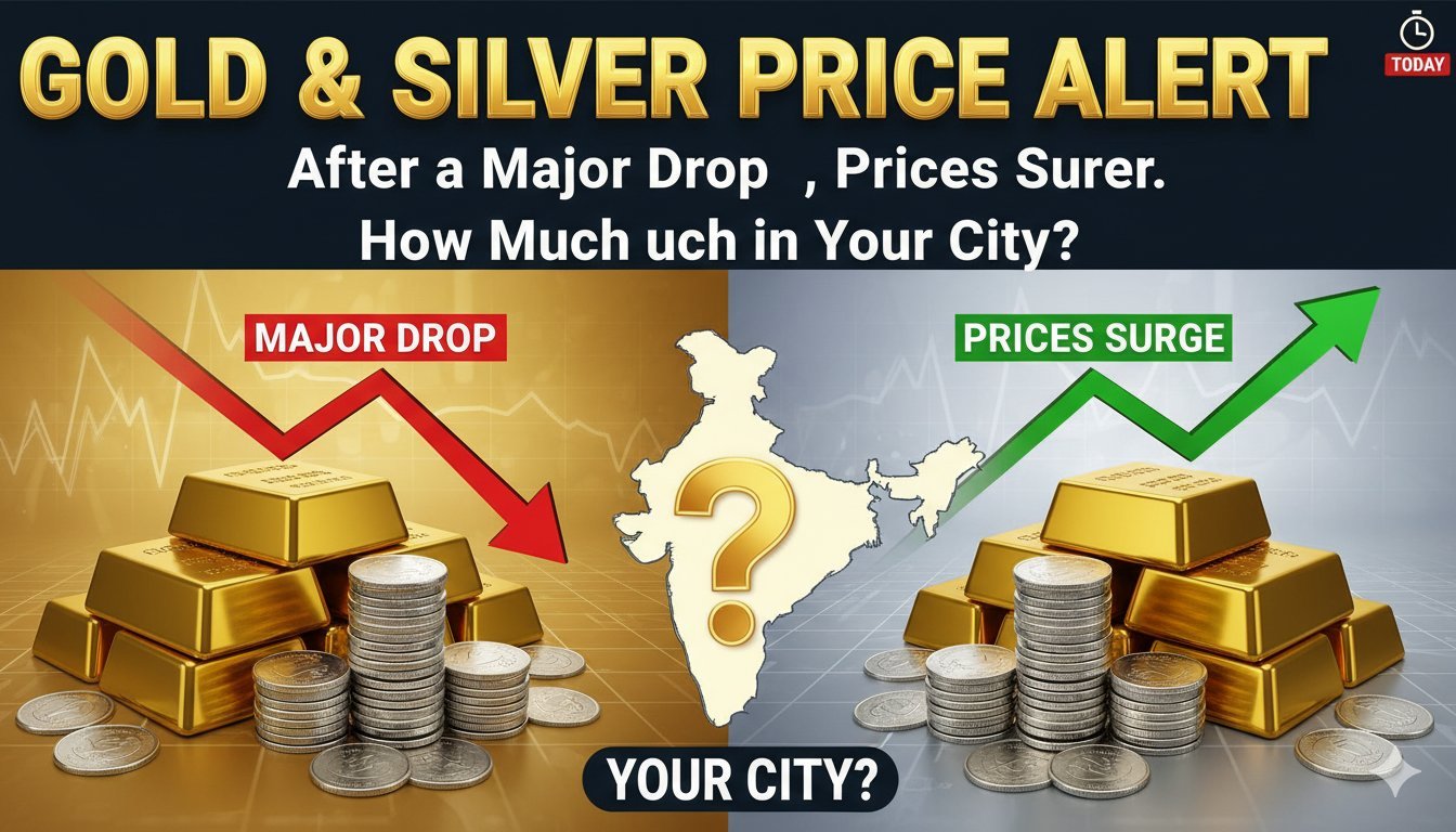 आज का सोने और चांदी का भाव दिखाता ग्राफ, MCX पर तेजी के साथ प्रमुख शहरों की कीमतें