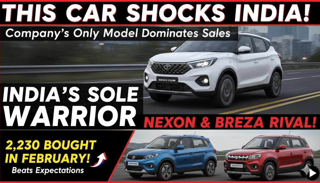 टाटा नेक्सन कॉम्पैक्ट एसयूवी की फ्रंट प्रोफाइल, फरवरी 2026 में भारत की सबसे ज्यादा बिकने वाली कार