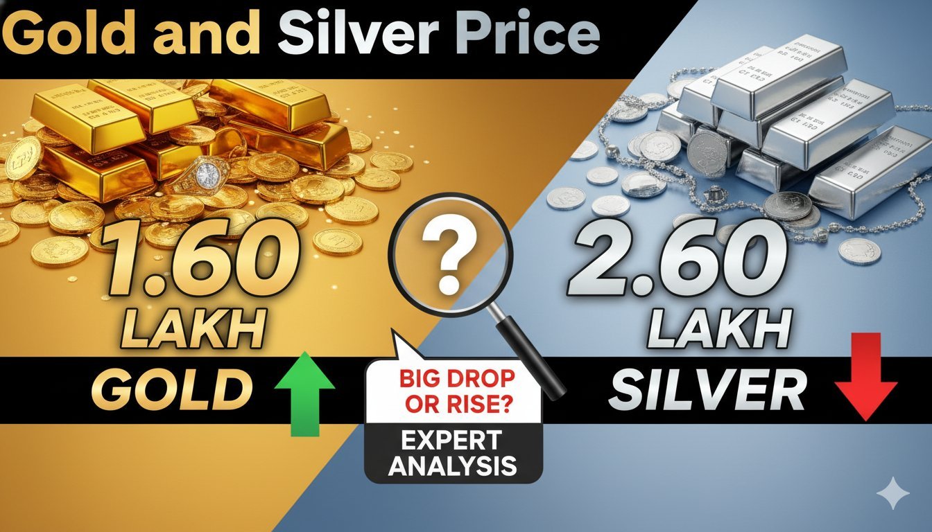 भारत में सोना और चांदी की कीमतें 2026, MCX चार्ट के साथ सोने-चांदी के भाव दिखाते हुए